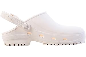 REPOSA Eco - Sabot Femme et Homme Confortable, Léger et Antichoc, Idéal pour la Maison, Jardinage, Bricolage - Chaussons Femme Anatomiques avec Trous Latéraux, Sangle Rabattable, Effet Antidérapant