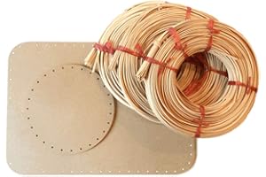 CSB-Center Peddigrohr Korbflechtset Einsteigerset [Set Nr.1] - 2 Korbflechtböden & 3X 125g Peddigrohr