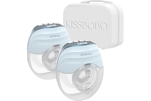 KISSBOBO Tire Lait Électrique Main Libre, Léger et Mince，Avec des essentiels pour l'allaitement，Idéal pour les Mamans, Cadeau Parfait pour Amis et Partenaires，Coffret Cadeau (Bleu/2PCS)