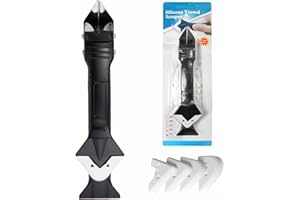 3 in 1 Raschietto Spatola per Silicone Raschietto, LINKINNO Strumenti per Calafataggio Rimozione Tira del Silicone per Silicone Sigillante per Cucina Pavimento Bagno Finestra