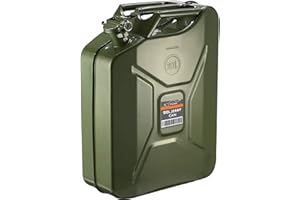 Xtremeauto Jerry Can Fuel Can Metal Petrol Can Water Container Cans Extra Large Liquid Storage Canister For Diesel, Petrol, Oil & Water Container -UN Approved, TUV/GS Certified (20L Jerry Can), Green
