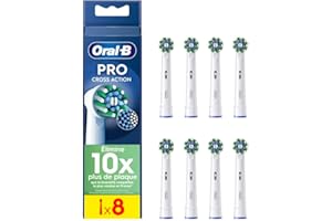 Oral-B Pro Cross Action Brossettes pour Brosse à dents électriques, Pack De 8 Unités