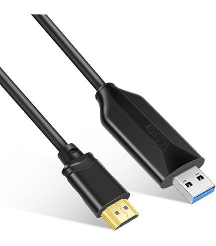 USB A HDMI Adaptador, USB 3.0/2.0 A HDMI HD1080P Audio Video Convertidor Para PC Laptop Projector HDTV Compatible Con Windows XP/10/8.1/8/7, Black - 2