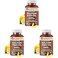 Carbamide Forte Salmon Fish Oil Omega 3 Capsule 1000 mg | 90 Softgel Capsules | EPA 180 mg & DHA 120 mg | Supports Heart, Joints, Bones & Skin (Pack of 3)