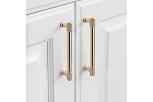 9BUILD Lot de 10 Doré Poignee de Meuble Entraxe 128mm Cuisine Poignée Meuble Poignet de Porte Cuisine Poignées pour Placards Poignet Meuble Cuisine EU0046