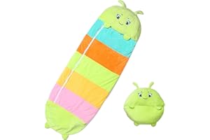 WGYTECH Schlafsack Kinder, Weich Flauschiger Kinderschlafsack, 2 in 1 Zusammenfaltbarer Kuscheltierschlafsack mit Kissen für Mädchen und Jungen, Spielen - kuscheln - schlafen