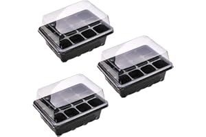 BoloShine Bandeja Semillas, 3 Piezas Semillero Bandeja Invernadero Interio con Agujero para Plantas en Crecimiento, Bandeja de Germinacion para Semillas