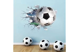 TOARTi 3D Football Wall Stickers,Football Stickers for Bedrooms for Boys,Soccer Football Vinyl Wall Art Decal for Teenagers Boys 3D Bedroom Accessories