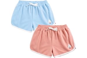 Rolanko Pantalones Cortos Niñas, Verano Algodón Deportivos Pantalón para Niños para Baile y Corree