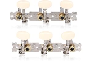 AGATIGE Cheville d'accordage de guitare, têtes de machine de guitare touches d'accordage de cordes accordeurs à double trou touches d'accordage 3R 3L guitares classiques folk acoustiques accordeur