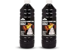 PERFECTONISH Clear Lamp Oil for Indoor & Outdoor Use, Smokeless Fuel Lantern Torch Oil Lamp For Garden Burners, Garden Torches, Oil Lamps, Tiki Torches-Clean Burning Oil 1-Litre (2-Pack)