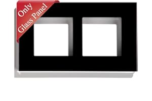 BSEED DIY 146 * 86mm quadratische Glasrahmenkombination f¨¹r Lichtschalter, nur Rahmen Schwarz