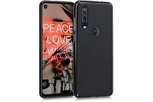 kwmobile Funda para Motorola One Action Carcasa - Ultrafina de TPU y Silicona con Bordes elevados anticaídas - Negro Mate