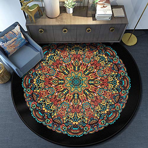 wlw Alfombrilla Nórdica Simple Antideslizante Área De Sala De Estar Alfombras Dormitorio Cama Computadora Silla Oración Cristal Terciopelo Alfombra De Impresión 100 * 100 Cm G- 160cm in Diameter