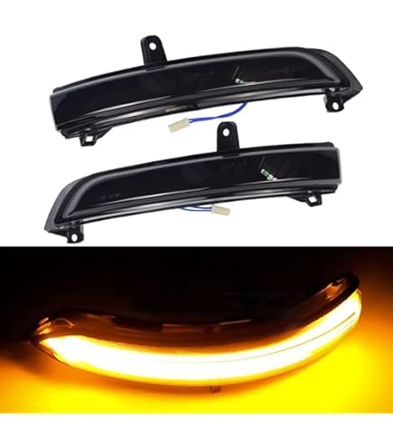 QKLsudua Dynamic Sequential Turn Signal Lights For Toyota Hilux/Fortuner/Innova/SW4 (2016-2021) - Smoked Lens, Plug & Play
