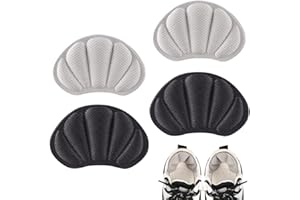 Coussinets de Talon pour Basket, Auto-Adhésif Protege Talon Chaussure, Talon Haut Chausson Grips Doublure Soin des Pieds Protecteurs d'ampoules au Talon 2 Paires(Gris et Noir)