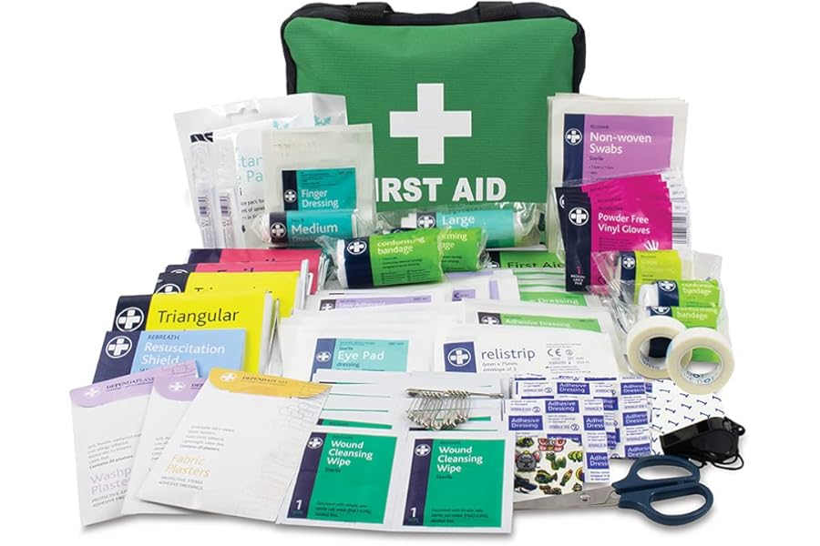 First Aid Kit Bag - 220 Piece Survival Kits - Safety Essentials for Travel, Car, Home Camping, Work, Hiking, Holiday, Outdoor Activities - Pack Supplies - Large (Package may vary)