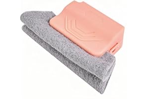 ‎JERPSEN Fensterschienen-Reiniger, handgehaltenes Fensterrillen-Reinigungsbürsten-Werkzeug-Set für Fenster-Gleitspalt-Fliesenlinien-Jalousien, Auto-Lüftungsschlitze (Rosa)