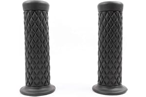 SFONIA 2pcs Poignées de Guidon Poignée Moto 22MM 7/8" en Caoutchouc Anti-dérapant Universel pour Moto Scooter Quad Cruiser Off Road (Noir)