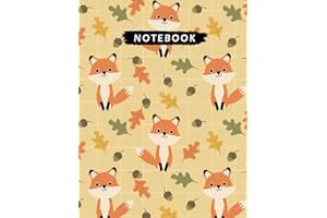 Notebook: Lined Notebook Journal (College Ruled Paper) - fox Pattern, Cover Composition Notebook - 100 Pages - 8.5 x 11 inches