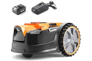 LawnMaster OcuMow® 16 Drop and Mow Robot Lawnmower with MX 24V 4.0Ah lithium battery and fast charger. No Boundary Wire, App or Outdoor Power Socket needed. For small to medium lawns up to 150m2.