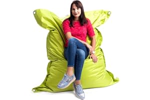 LIVEDECO - Pouf Extérieur, Outdoor, Jardin, Terrasse, Vert Lime BiG52 Iron RAW