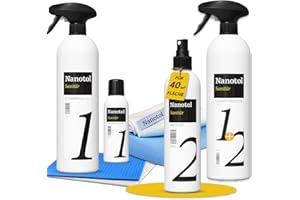 ‎NANOTOL Profi Bad-Versiegelung-Set mit Easy to clean Effekt, Nano-Versiegelung, Nanotol Sanitär-Set zum Kalk-Schutz für Duschkabine, Keramik, Fliesen - SET M + 2in1
