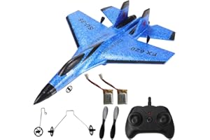 HRKVSK Ferngesteuerte Flugzeuge, RC Flugzeug Kinder mit LED Beleuchtung, Flugzeug Spielzeug, Flugzeug Ferngesteuert für Kinder und Anfänger Geeignet