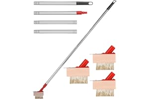 Yuxava Spazzola per erbacce,3 pezzi Spazzola Per Erbacce Da Giardino con setole in Acciaio(135cm), attrezzi giardinaggio,Spazzolas Esterni, per Rimuovere Muschio da Giardino,Erbacce
