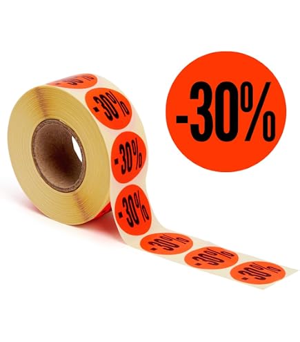 Meto Etichette promozionali in scatola dispenser (50 mm, rotonde, colore verde pastello, permanente, 500 adesivi Enjoy per rotolo di etichetta