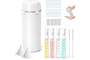 4 in 1 Travel Dispenser Bottle(Includes Labels、funnel、Cleaning Straw Brush) | 4 in 1 Travel Bottle Dispenser丨4 in 1 Travel Bottle Dispenser for Shampoo Lotion Conditioner Cream Essentials