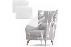 Guniata 2 Stück Möbelabdeckungen,Transparente Sofa Schutzhülle Wasserdicht aus Kunststoff,für Länge 80cm Breite 90cm Relaxsessel,für Zuhause,Wohnzimmer,Schlafzimmer,Büro(transparente,2pcs)
