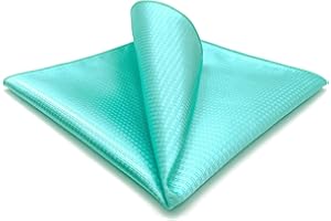 S&W SHLAX&WING Pocket Squares for Men Solid Color Blue Green Yellow XL for Wedding