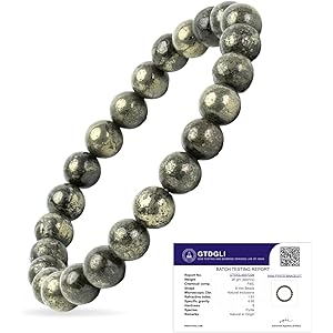 Astrotalk Raw Pyrite Bracelet | Certificate of Authenticity | Attracts Money and Boost Confidence | Astrology Bracelet for Men and Women | Beautifully Crafted with Healing Crystals