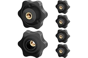 Caianwin 6 Pièces Ecrou à PoignéE En éToile M6 DiamèTre ExtéRieur 38mm Vis MoletéE Filetage Moleté Bouton De Serrage Pour Machines Et éQuipements, Meubles, Machines-Outils, Appareils De Fitne