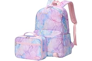 SellerFun Junior high school Backpack Sets 2Pcs Daypack with Lunch case Girls Middle school Bag