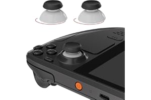 eXtremeRate Replacement Thumbsticks for Steam Deck LCD & OLED, Custom Analog Stick Joystick Repair Kit with Original Touch Sensing, Anti-Slip Textured Grip for Steam Deck Handheld Console - Black Gray