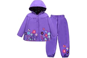 LZH Tuta impermeabile per neonate Tuta impermeabile con cappuccio Giacca e pantaloni Outwear