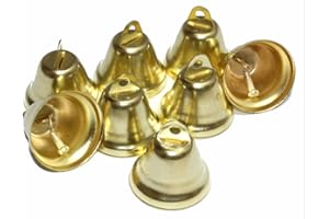 Kleenes Traumhandel 100 Mini (30x20 mm) Deko-Glocken/Weihnachtsglocken aus Eisen - Gold Farbend Glöckchen Weihnachten