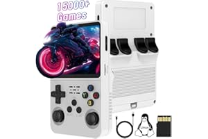 TEMOO R36S Console Portatile, Scheda TF Da 64G 15000+ Giochi Sistema Linux Open Source Retro Emulatore Con 10+ Emulatori, Doppio Joystick 3D, Schermo IPS Da 3,5 Pollici