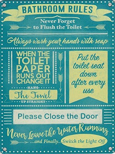 New small dangler metal sign Bathroom Toilet Rules metal advertising sign …