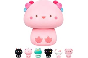 Mewaii 14'' Soft Axolotl Mushroom Plushie Stuffed Animal Plush Pillow Squishy Toy - Pink