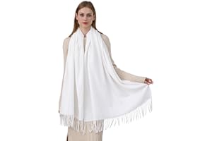 Best World 4 Yu Womens Winter Shawls Warm Casual Scarf Solid Pashmina Tassel Style Stoles for Wedding Party