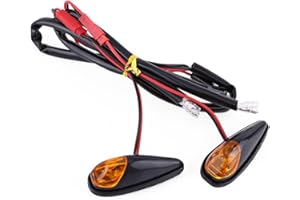 KEENSO Motorcycle Flush Mount LED Turn Signal Light, 2 pcs/pair Universal Motorbike Indicator Lamp Amber Light Front Rear Blinker Indicator Light Motorbike Flush Indicators, Black Shell 12V