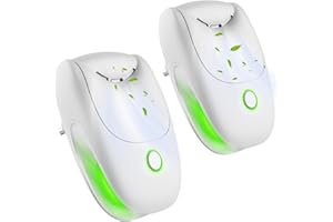 POTHENIKA Air Purifier for Bedroom Home, 2 Pack Plug in Automatic Air Freshener for Smokers Pets, Mini Portable Loniser Purifier with Negative Ion Filter for Office Room Kitchen