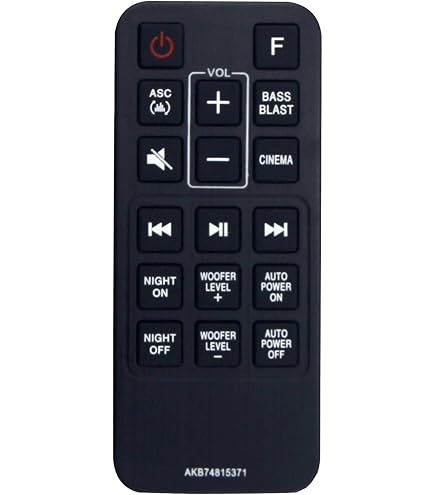 ALLIMITY AKB74815301 Sostituito il Telecomando adatto per LG Sound Bar LAS453 LAC553B LAS454B LAS260B LAS453B S55A3-D