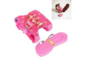 Cikonielf Squirrel Vest Harness Small Animal Harness and Lead Set Pink S (14-17 cm / 5.5-6.7 inches) Safety, Simplicity in Handling and Comfort for the Pet