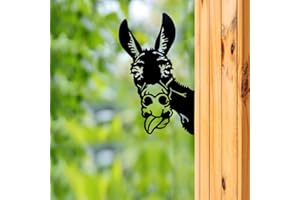 CCWORAN Ornements De Jardin D'Âne en Métal pour Clôtures Décorations en Plein Air Maison Âne Animaux Jardin Décor Sculptures Rouillé Fonte Silhouettes Arbre Cour Mur Art Cadeau DonkeyC