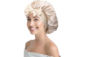 MUYUNBOS 100% Silk Bonnet for Sleeping, 19 Momme Pure Mulberry Silk Hair Wrap with Tie Band Stay On Head, Silk Hair Bonnet for Women, Reduce Frizz