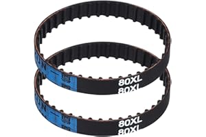 PATIKIL 2pcs 80XL Rubber Timing Belt 40 Teeth 10mm Width 5.08mm Pitch Synchronous Closed Loop Geared Drive Belt Black for Industrial